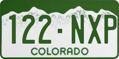 CO license plate 122NXP