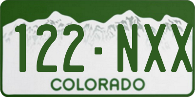 CO license plate 122NXX