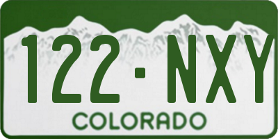 CO license plate 122NXY
