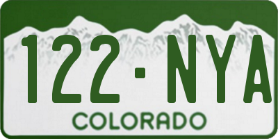 CO license plate 122NYA