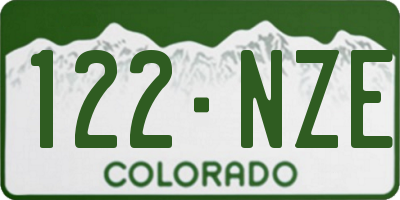 CO license plate 122NZE