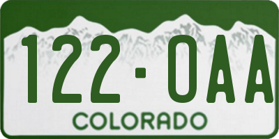 CO license plate 122OAA