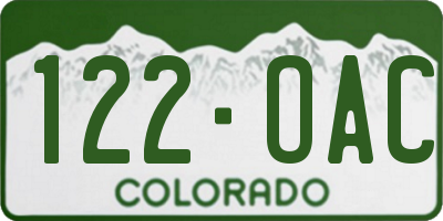 CO license plate 122OAC