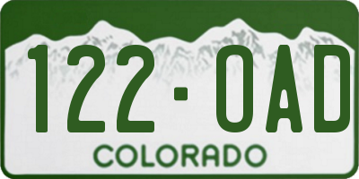 CO license plate 122OAD