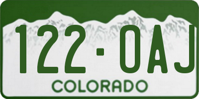 CO license plate 122OAJ