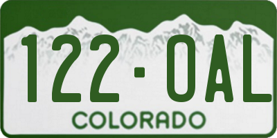 CO license plate 122OAL