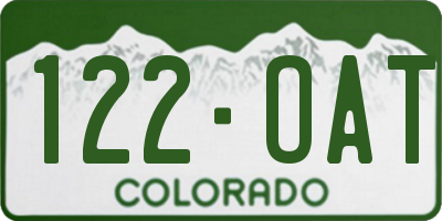CO license plate 122OAT