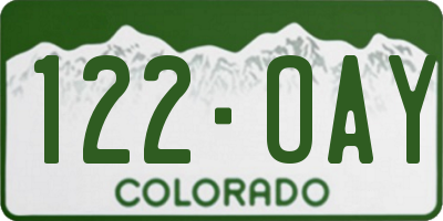 CO license plate 122OAY