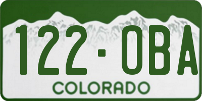 CO license plate 122OBA