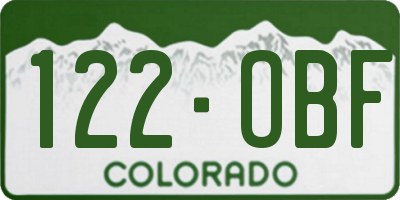 CO license plate 122OBF