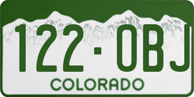 CO license plate 122OBJ