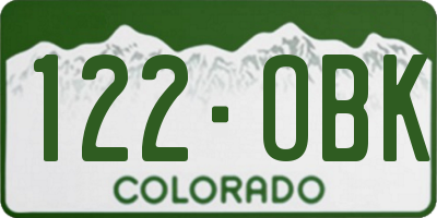 CO license plate 122OBK
