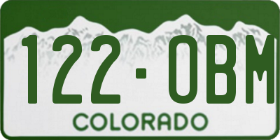 CO license plate 122OBM