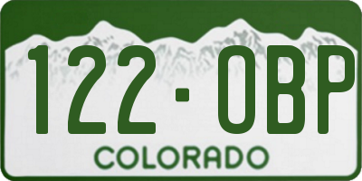 CO license plate 122OBP