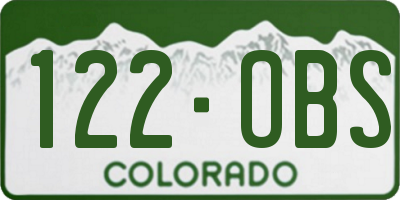 CO license plate 122OBS