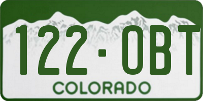 CO license plate 122OBT