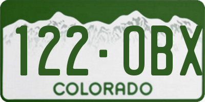 CO license plate 122OBX