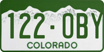 CO license plate 122OBY