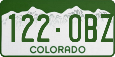 CO license plate 122OBZ