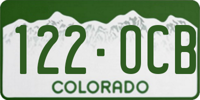 CO license plate 122OCB