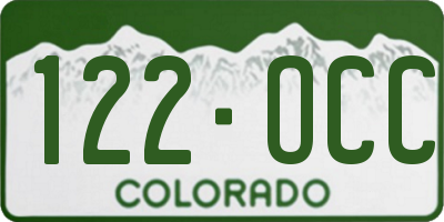 CO license plate 122OCC