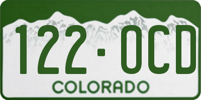 CO license plate 122OCD