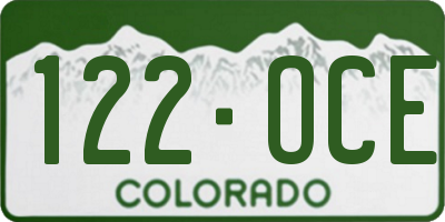 CO license plate 122OCE