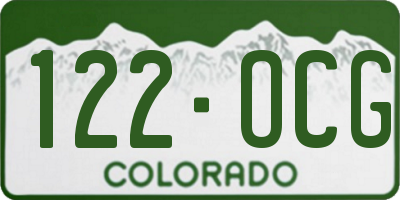 CO license plate 122OCG
