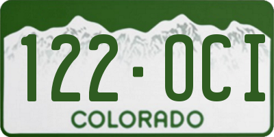 CO license plate 122OCI
