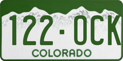 CO license plate 122OCK