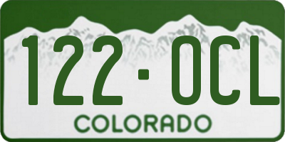 CO license plate 122OCL