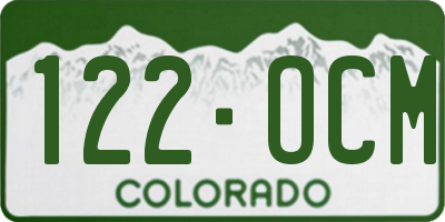 CO license plate 122OCM