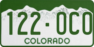 CO license plate 122OCO