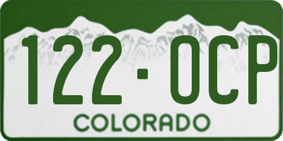 CO license plate 122OCP