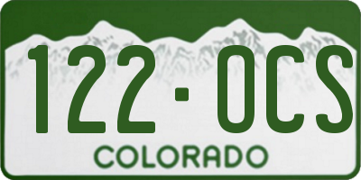 CO license plate 122OCS