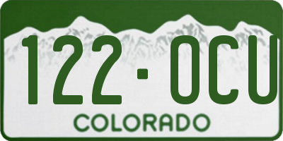 CO license plate 122OCU