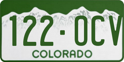 CO license plate 122OCV