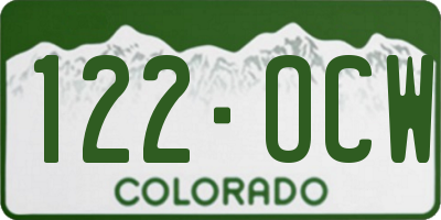 CO license plate 122OCW