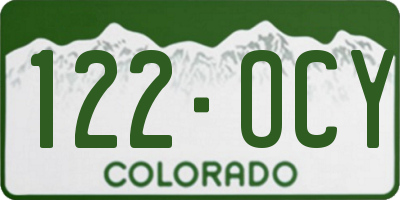 CO license plate 122OCY