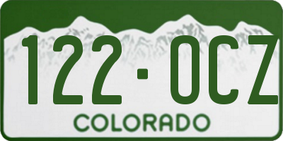 CO license plate 122OCZ