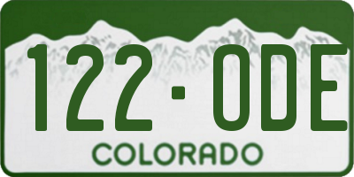CO license plate 122ODE