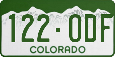 CO license plate 122ODF