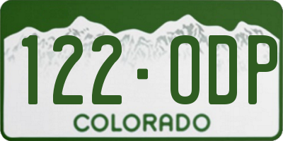 CO license plate 122ODP