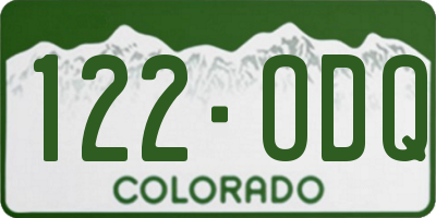 CO license plate 122ODQ