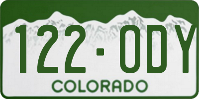 CO license plate 122ODY
