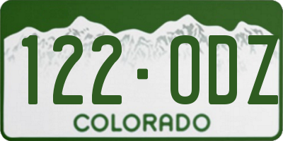 CO license plate 122ODZ