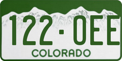 CO license plate 122OEE
