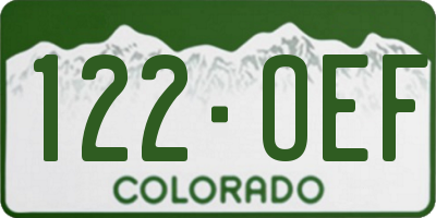 CO license plate 122OEF