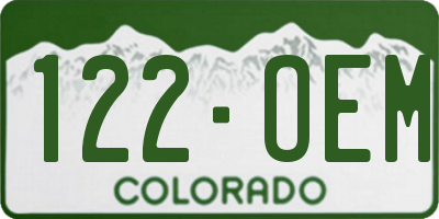 CO license plate 122OEM