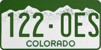 CO license plate 122OES